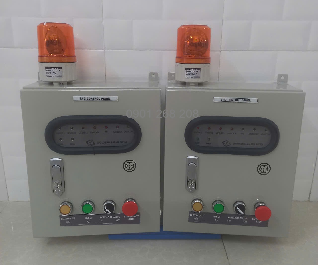 tủ báo rò rỉ gas việt nam kết nối 4 kênh đầu dò 12V